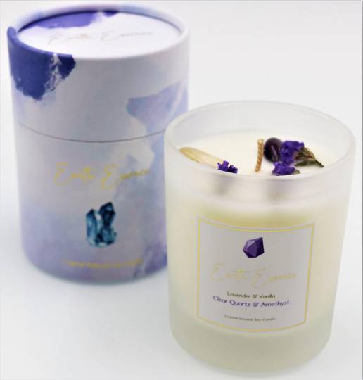 Crystal Soy Wax Candle Lavender Vanilla image 0